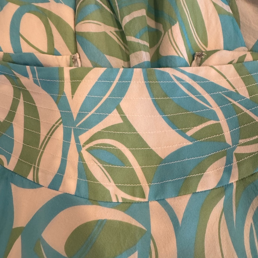 Bebe Blue Asymmetrical Skater Mini Skirt (and sweater) XS; silk Y2K - Picture 9 of 16